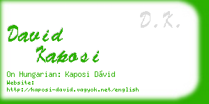 david kaposi business card